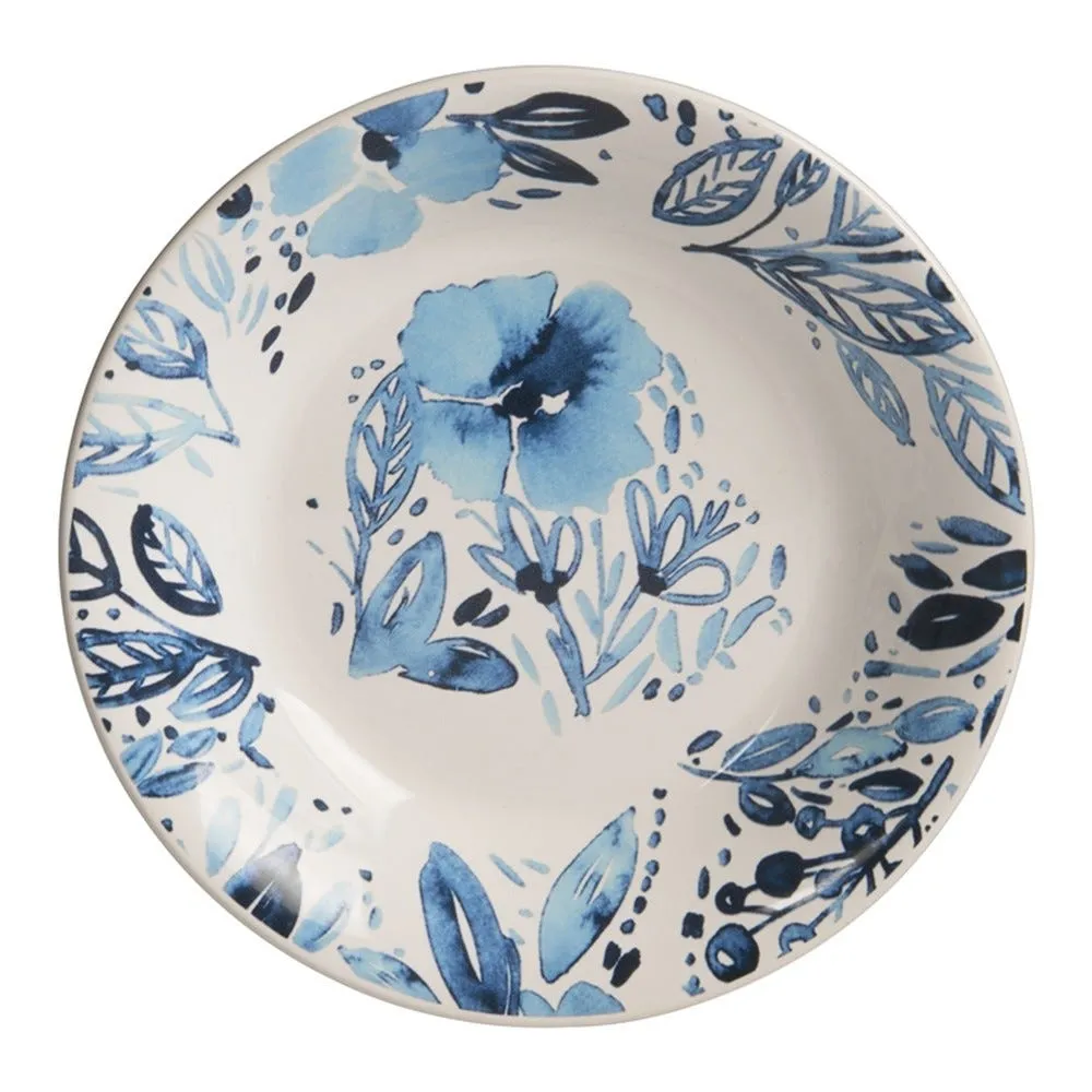 Assiette creuse jardin bleu 20,5cm (lot de 6)
