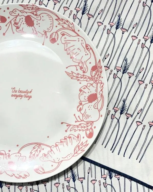 Assiette en porcelaine - Poppy - Plusieurs coloris