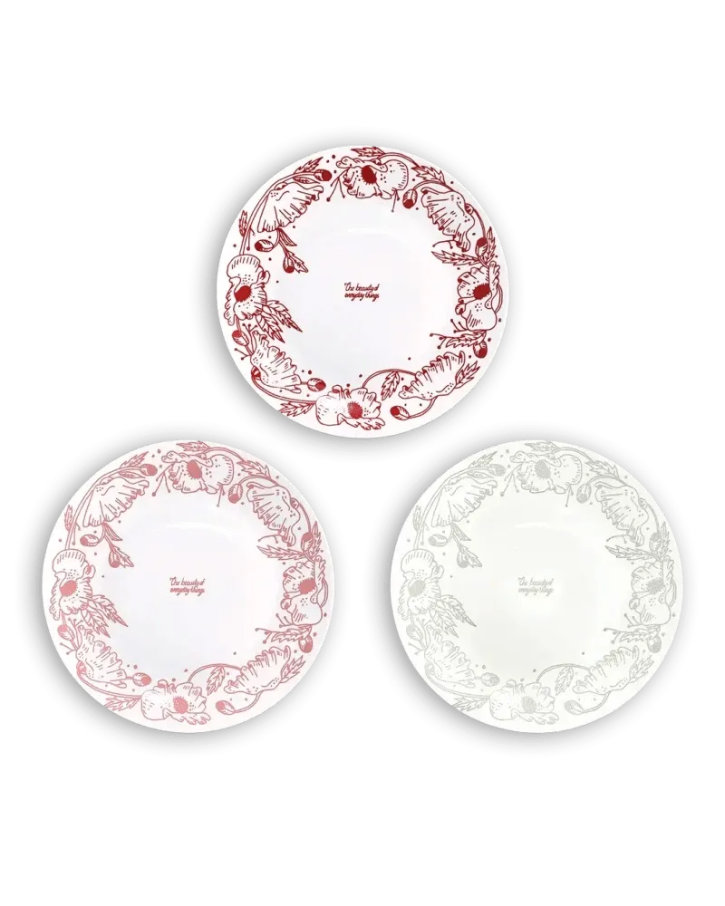 Assiette en porcelaine - Poppy - Plusieurs coloris