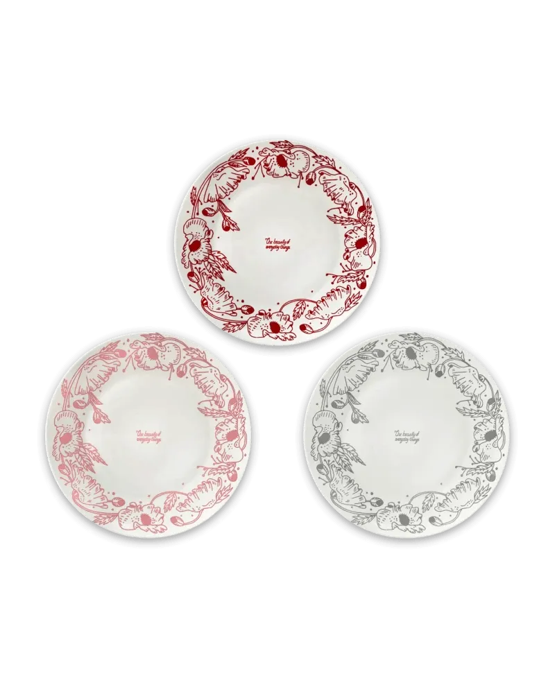 Assiette en porcelaine - Poppy - Plusieurs coloris