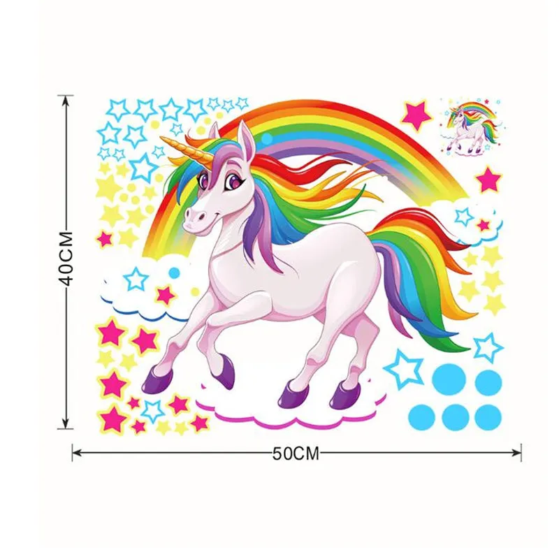 Autocollant mural Rainbow Unicorn II