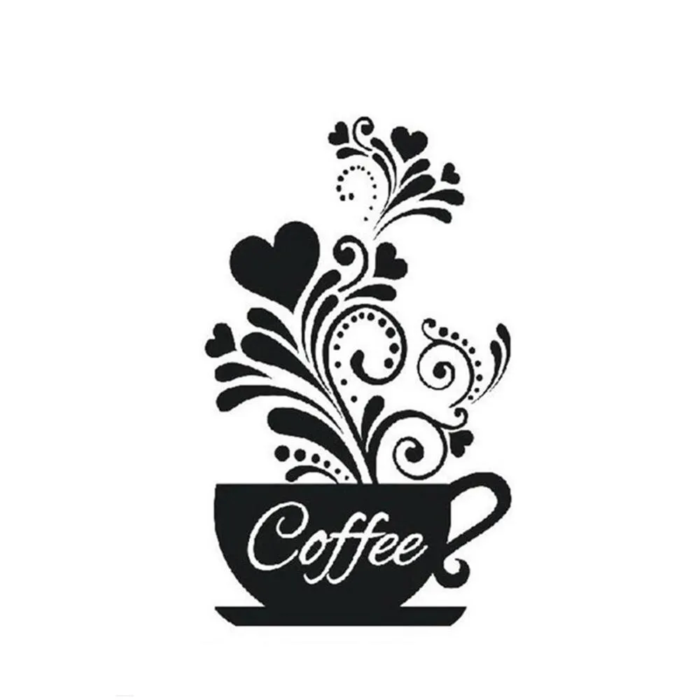 Autocollant mural tasse de café pour café