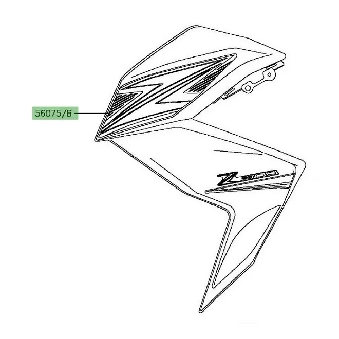 Autocollant "Z" flanc de carénage Kawasaki Z300 (2015) | Moto Shop 35