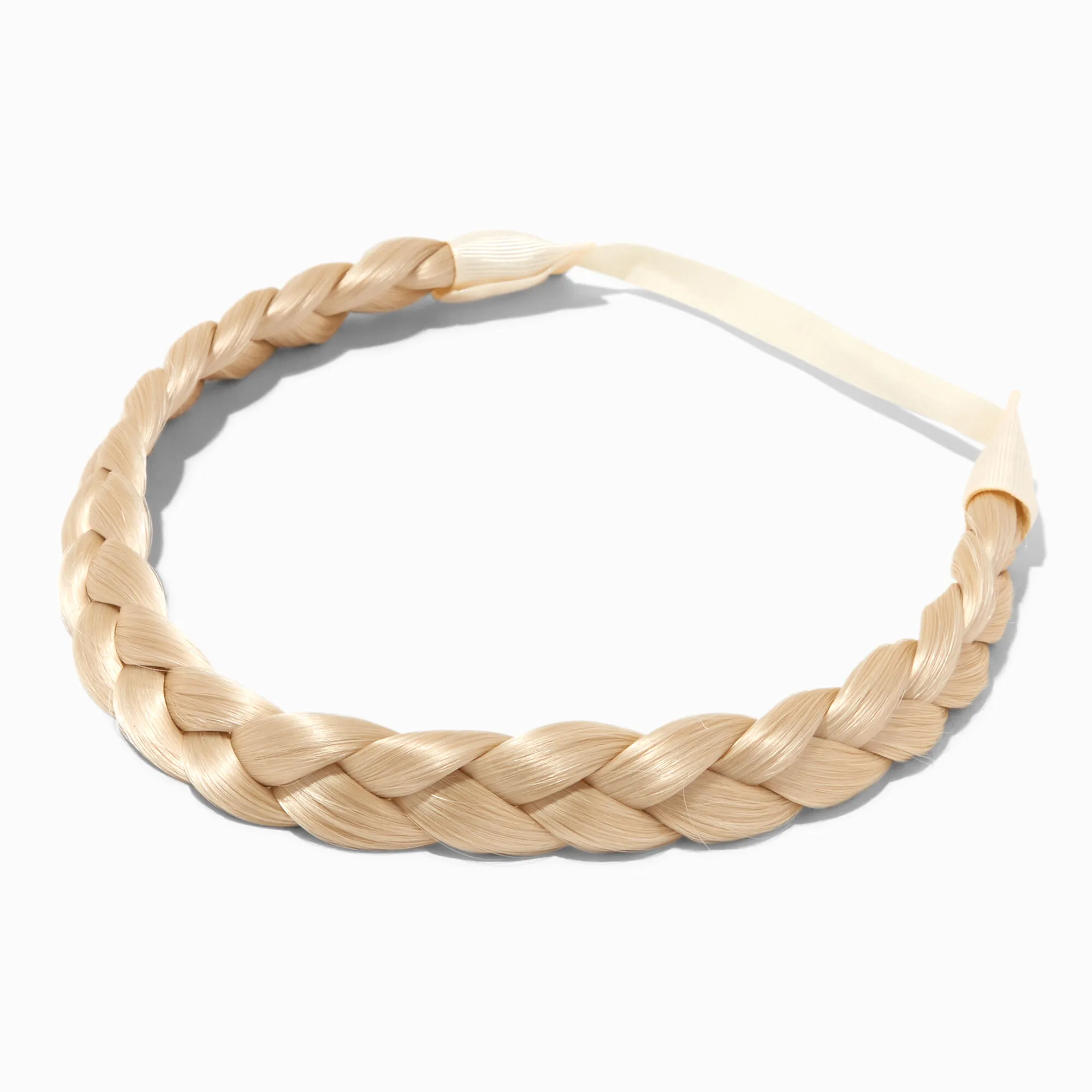 Bandeau tressé avec cheveux synthétiques blond platine