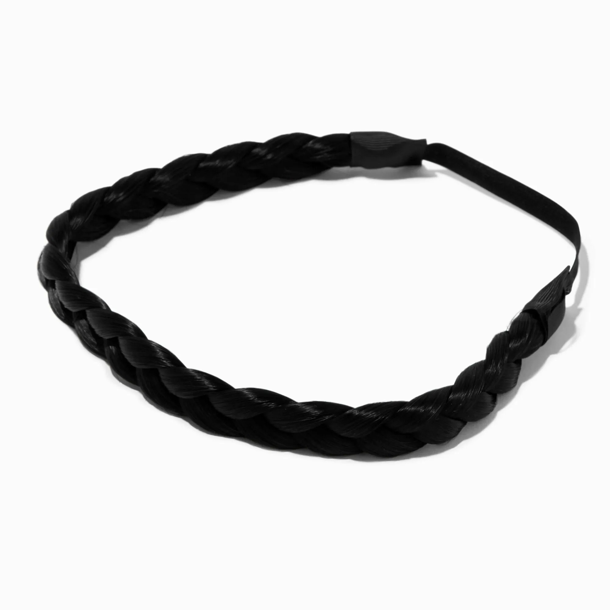 Bandeau tressé avec cheveux synthétiques noirs