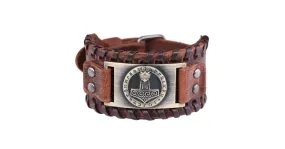Bracelet Viking marteau Thor wide brown -bronze