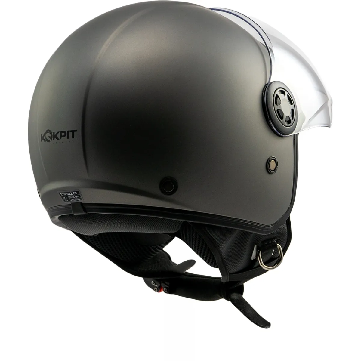 Casque Kokpit K-182 Titane Mat - Casque Demi-Jet