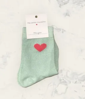 Chaussettes Coeur Vert & rouge