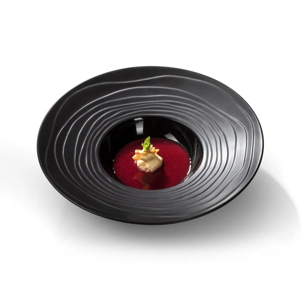 Escale noir coffret 6 assiettes creuses à aile