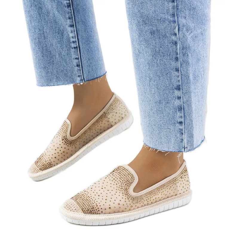 Espadrilles beiges avec zircon cubique Punter
