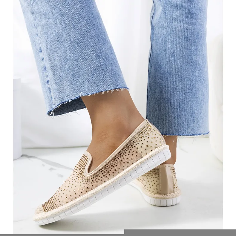 Espadrilles beiges avec zircon cubique Punter
