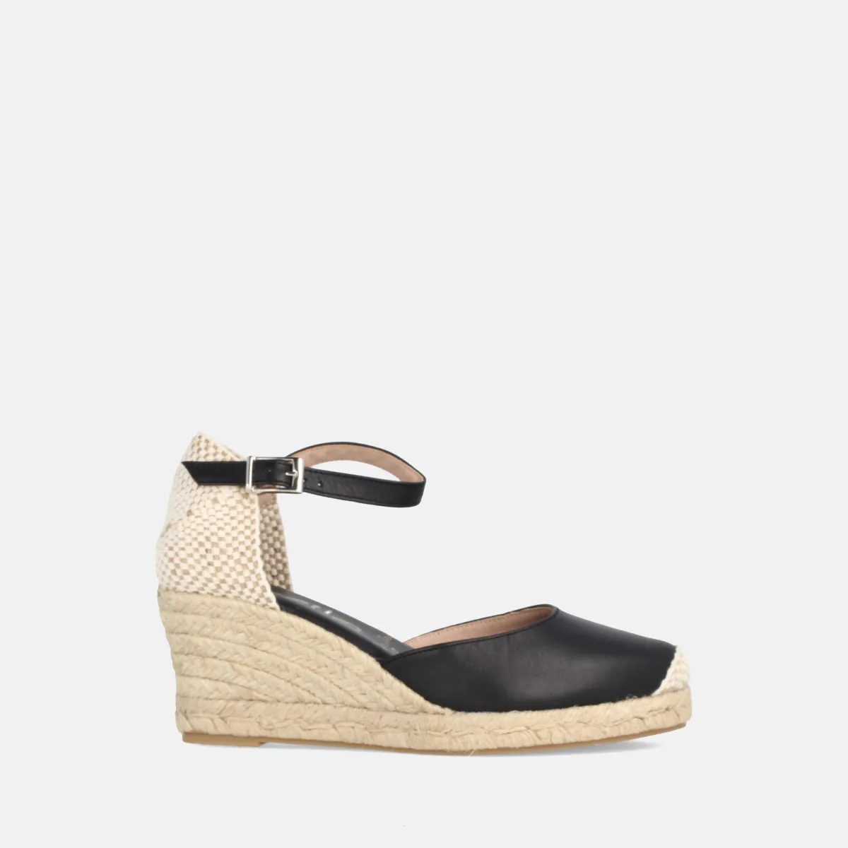 Espadrilles compensées en jute - Noir