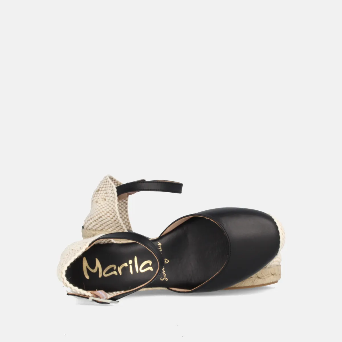 Espadrilles compensées en jute - Noir