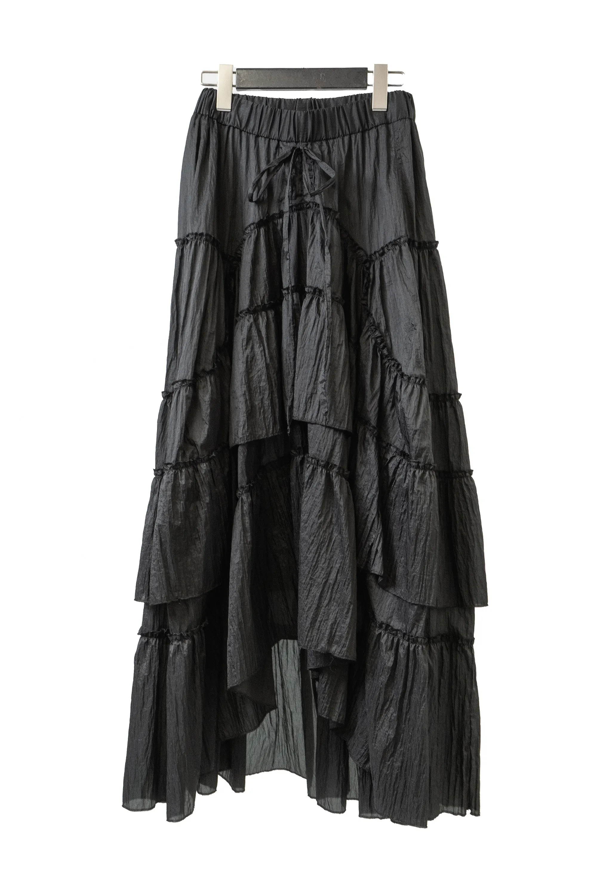 ISABEL BENENATO/Nylon flounced skirt