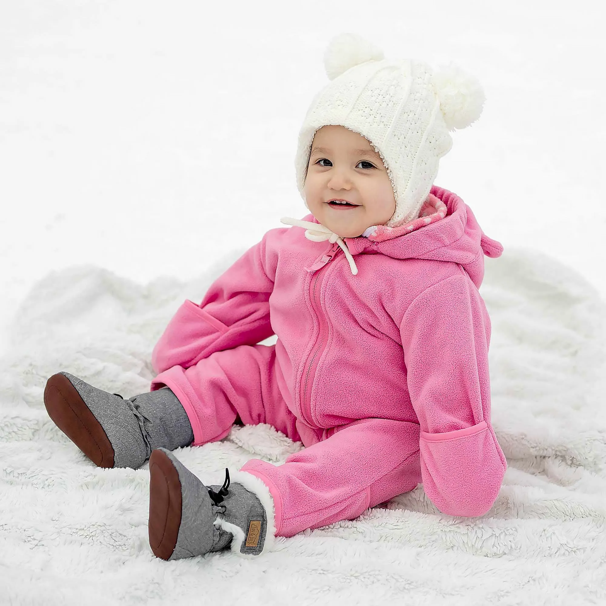 Jan and Jul Stay-Put Winter Booties Heather grey