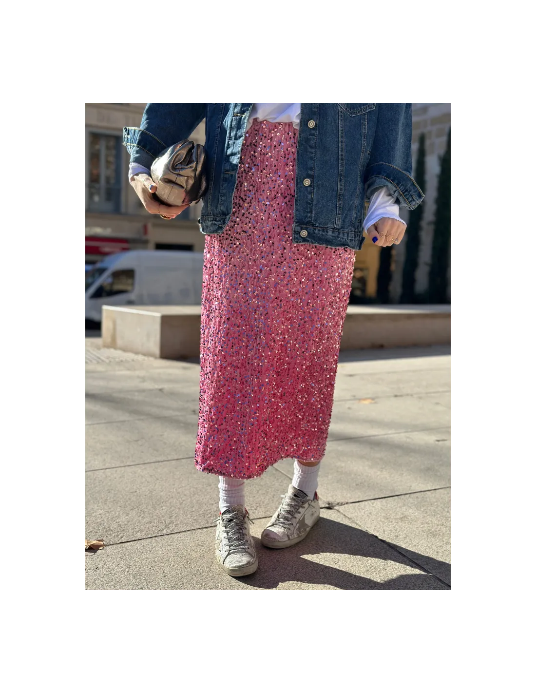 Jupe ZITA rose sequins