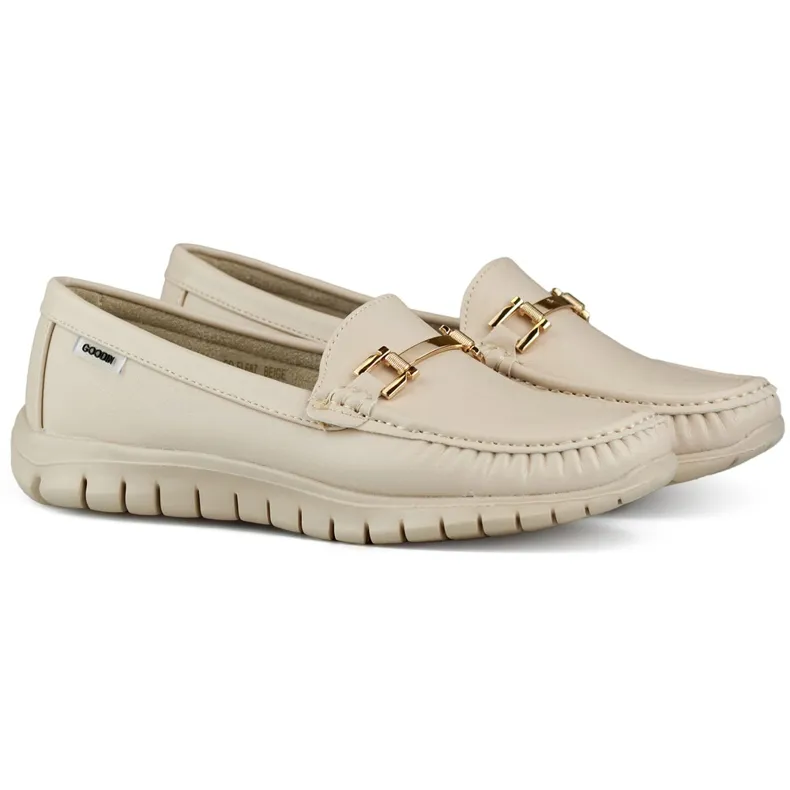 Mocassins femme confortables beige doux
