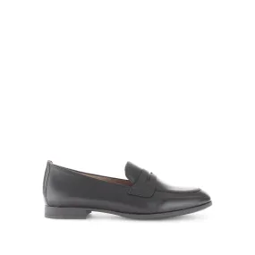 Mocassins gris en cuir lisse