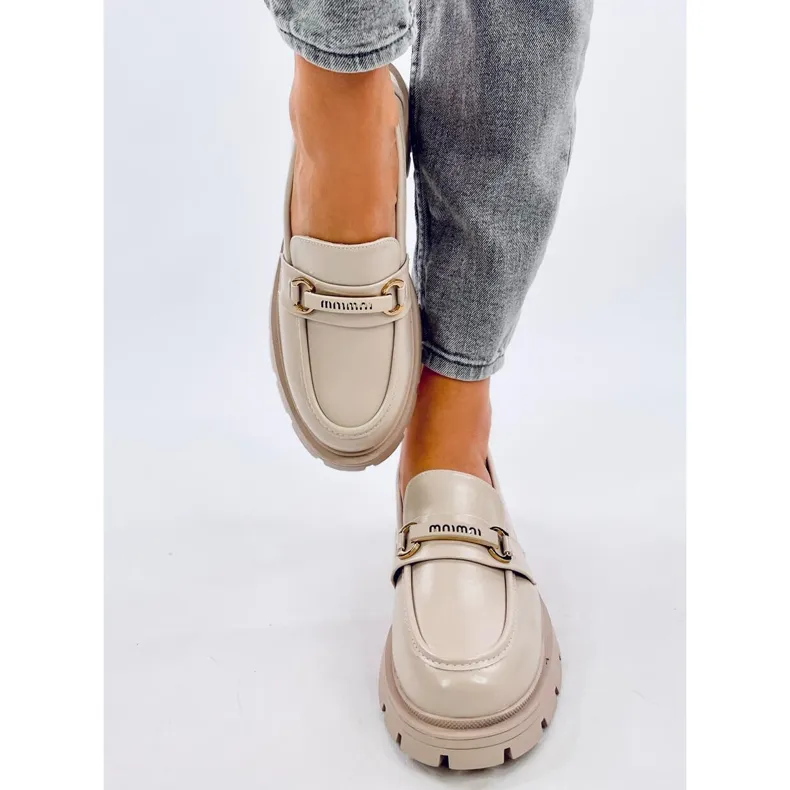 Mocassins plateforme Emina beiges