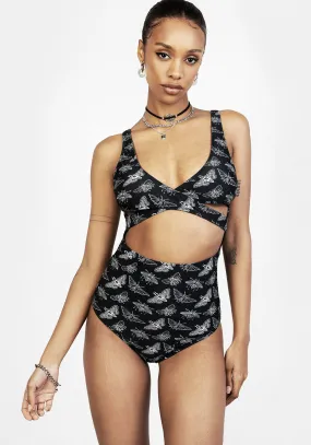 Mortmoth Cut-Out Swimsuit
