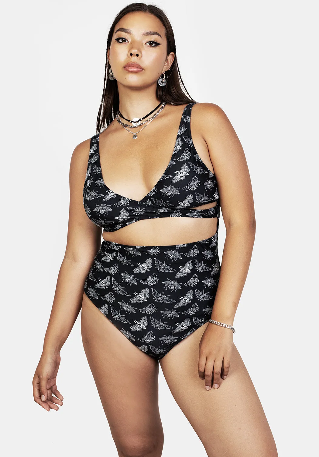 Mortmoth Cut-Out Swimsuit