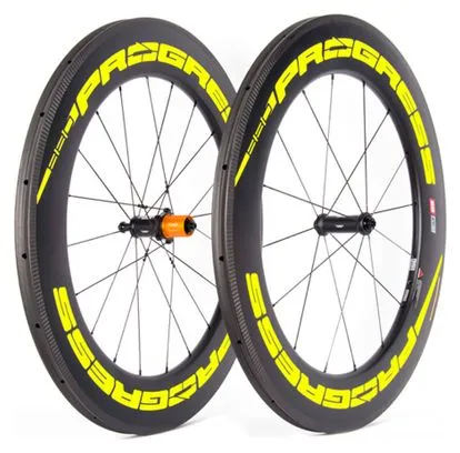 Paire de roues Progress Space Boyau Jaune | 9x100/9x130 mm | Patins | Shimano