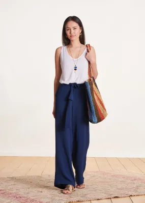 Pantalon ample bleu marine