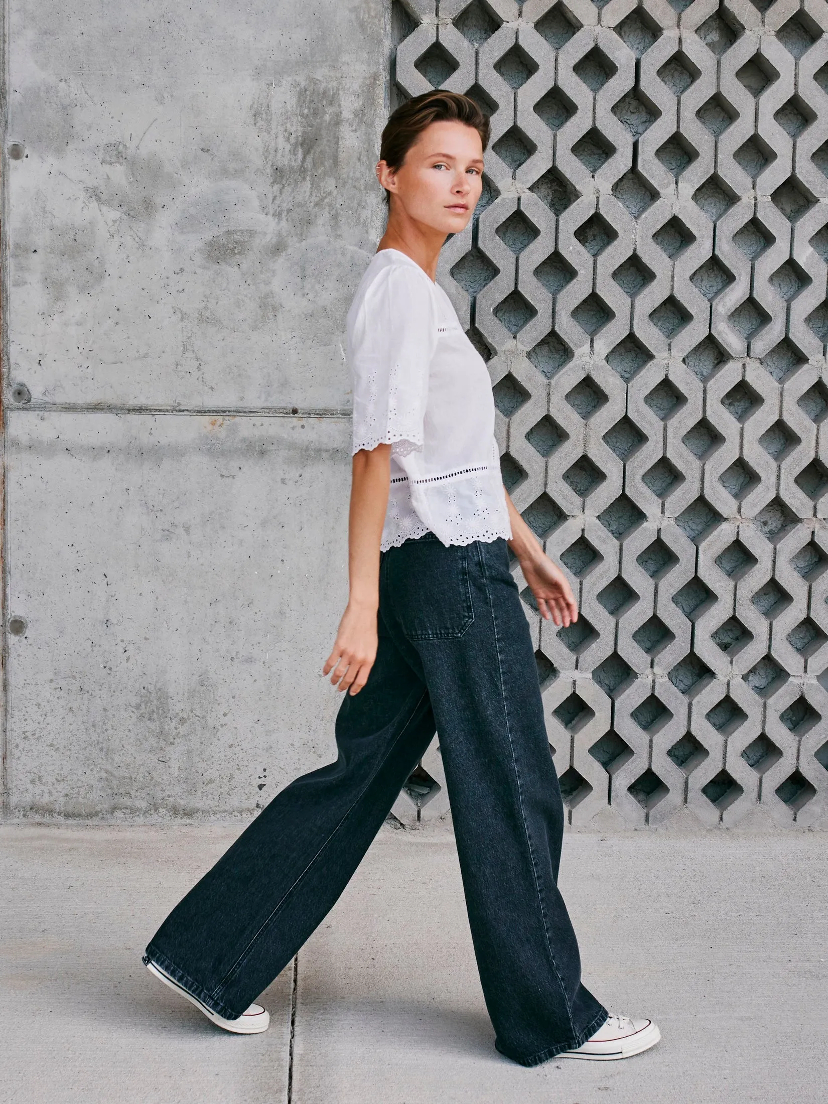 PANTALON EN JEAN WIDE LEG