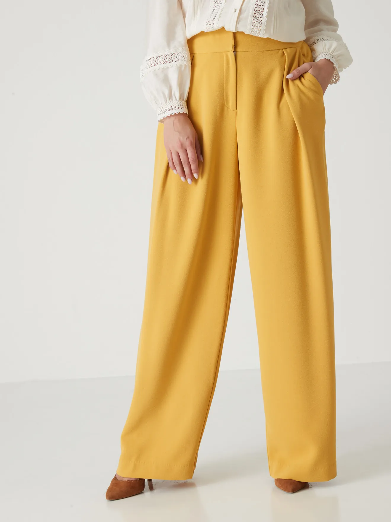 Pantalon large en crêpe