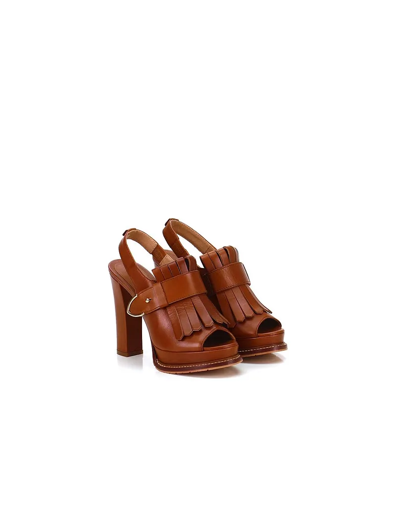 Sandales à talons avec franges Twinset