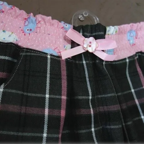 Short bermuda fille en tissu à carreaux - 3 ans