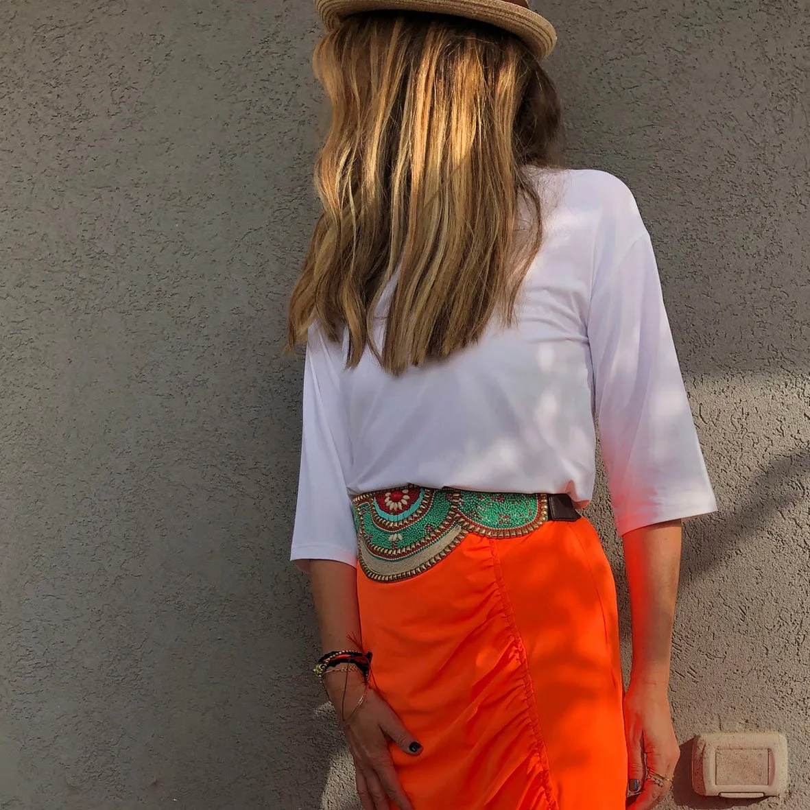 Swimsuit - SK2151S Skirt - Fluo orange