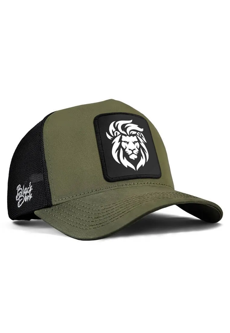 Unisex Kaki-Noir Casquette - Trucker Premium Cap