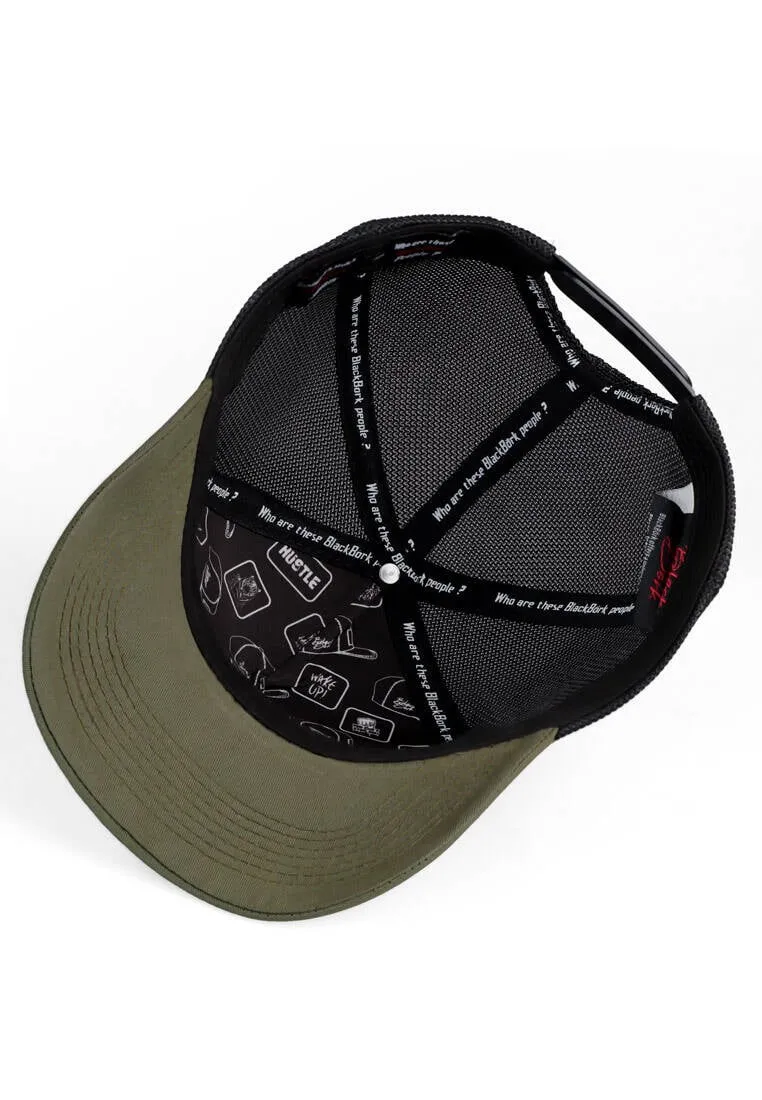 Unisex Kaki-Noir Casquette - Trucker Premium Cap