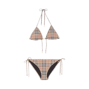Vintage Check Triangle Bikini