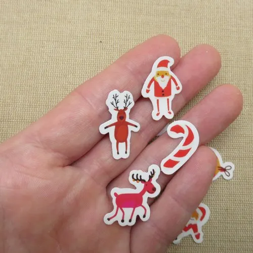 Étiquettes autocollant noël scrapbooking cadeaux décoration carte / 25pcs